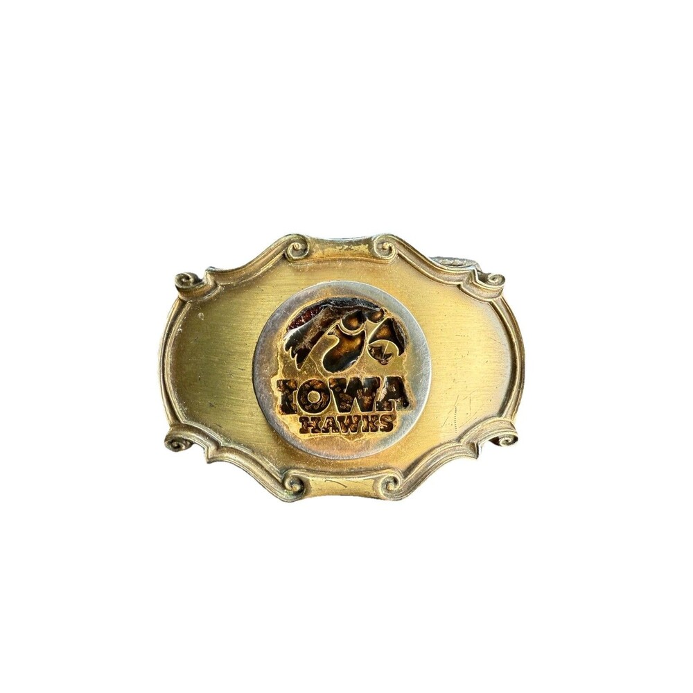 Iowa Hawks Hawkeyes Football Team Vintage 1978 Raintree Belt Buckle